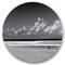 Designart - Monochrome Coastline Under Cloudy Sky - Lake House Metal Circle Wall Art